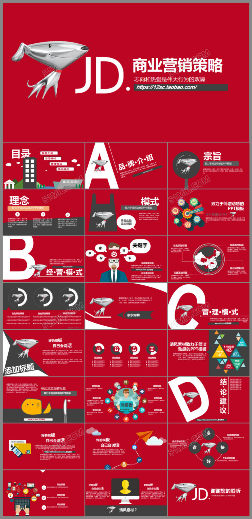 京东案例商业营销策划计划书ppt模板