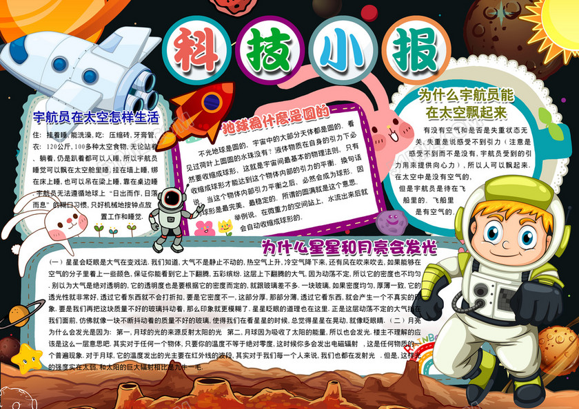 科技小报探索宇宙科普手抄电子小报 科技小报探索宇宙科普手抄电子小报