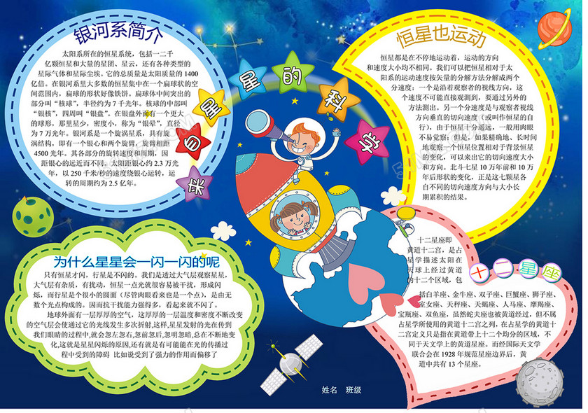 小学生科学知识手抄报小报模板 小学生科学知识手抄报小报模板