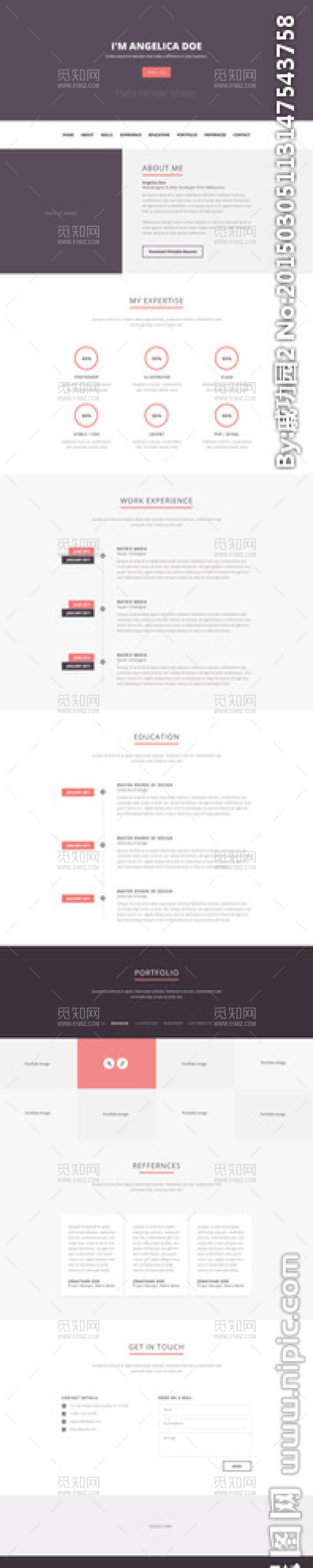 个人简历PSD英文版模板图片 个人简历PSD英文版模板图片