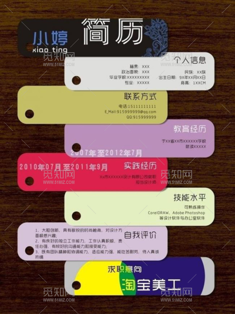 创意个人简历矢量设计 创意个人简历矢量设计