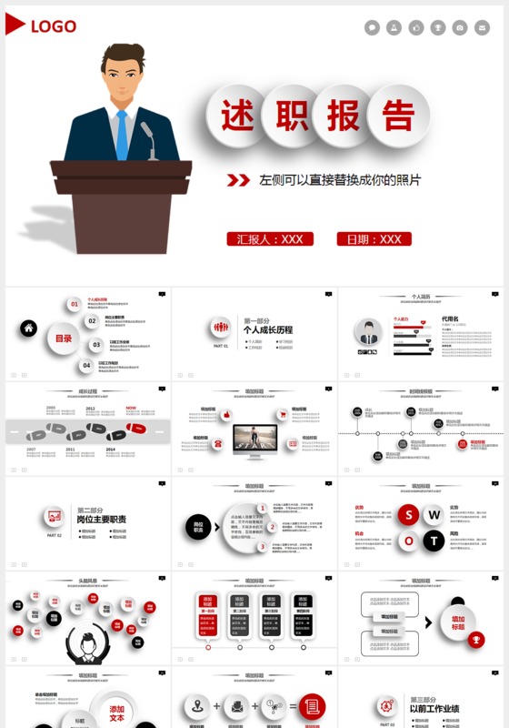 简约晋升主管述职报告ppt模板