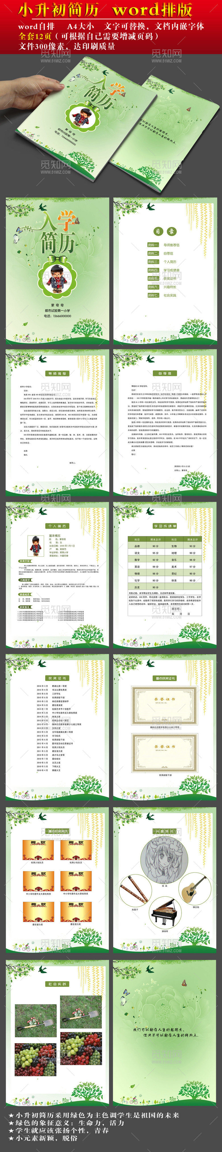 小升初简历word版 小升初简历word版