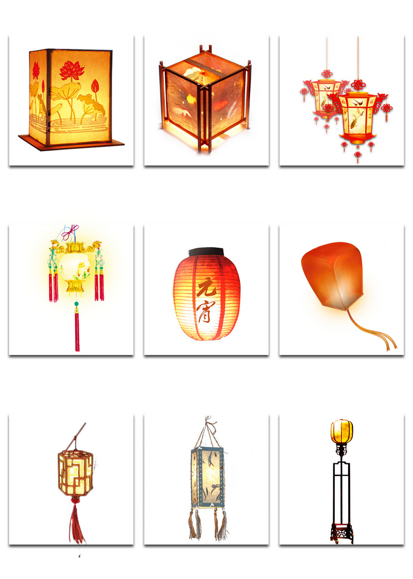 9个中国风传统灯笼素材