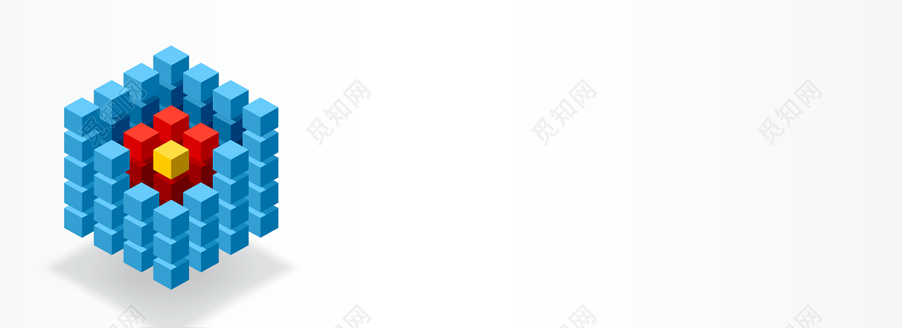 简约几何块面方块积木banner素材