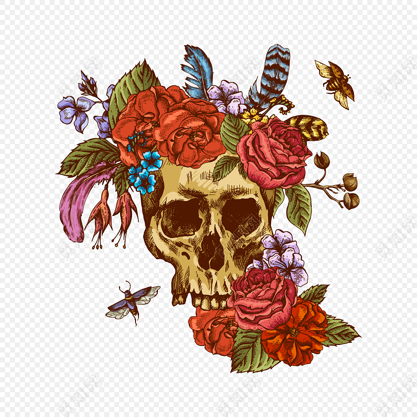 t恤花纹特花纹骷髅头图案图片