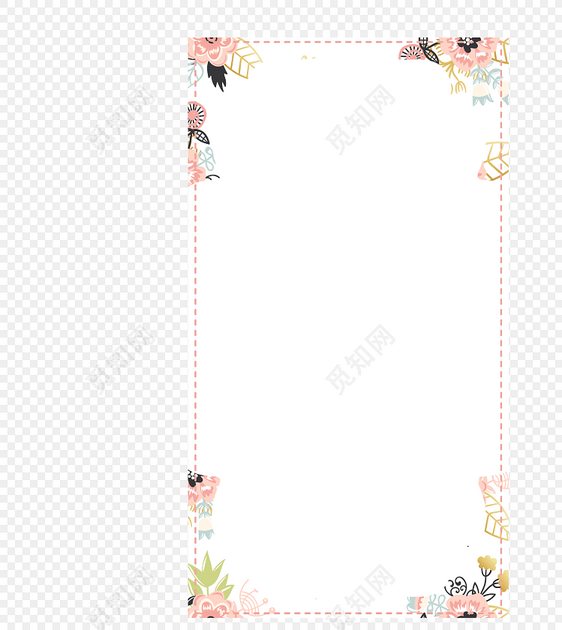 彩色小花边红点点背景图