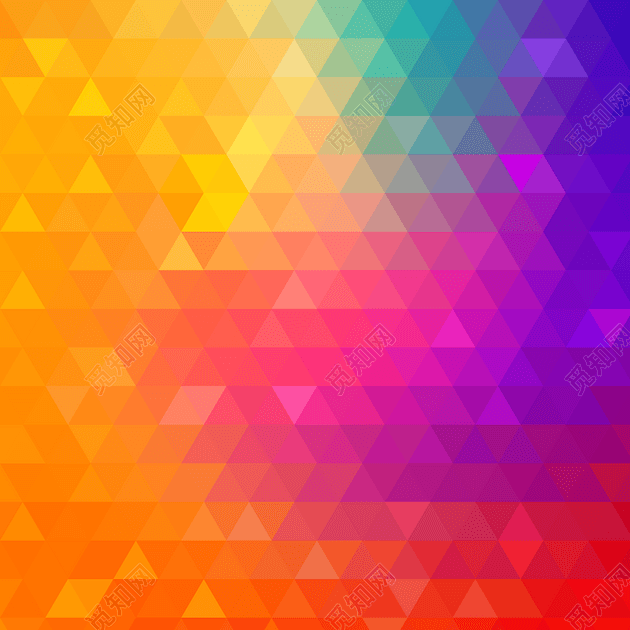 彩色三角形渐变拼接背景图