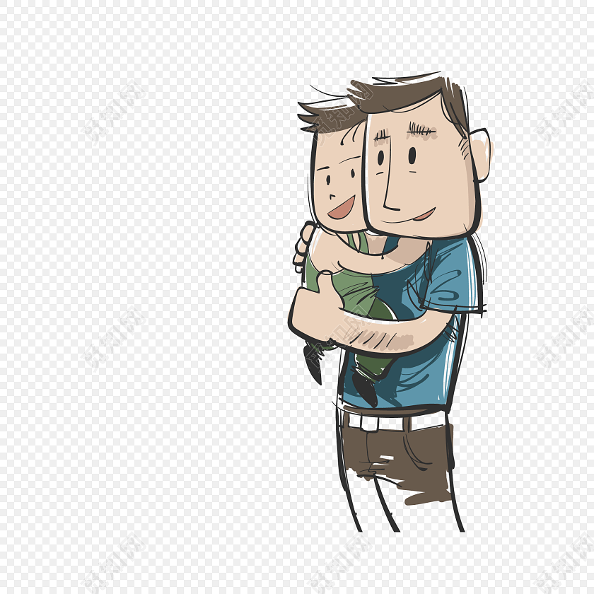 父亲抱儿子抱抱