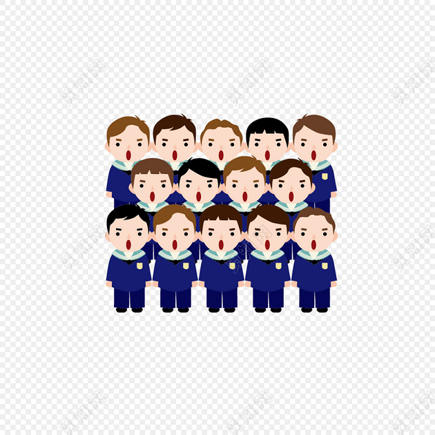 儿童合唱团卡通手绘插画