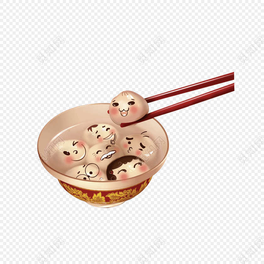 手绘汤圆素材