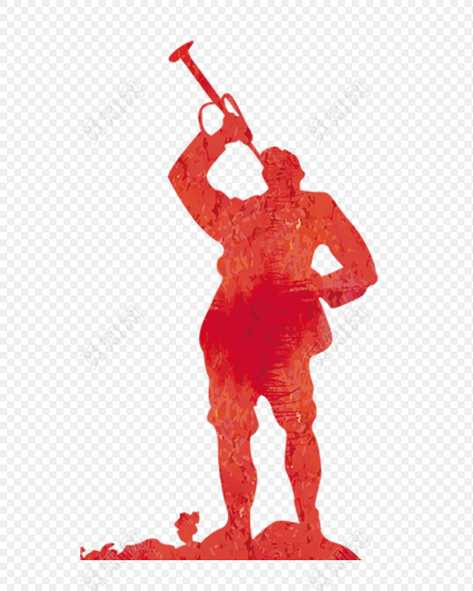 红色革命战士剪影素材