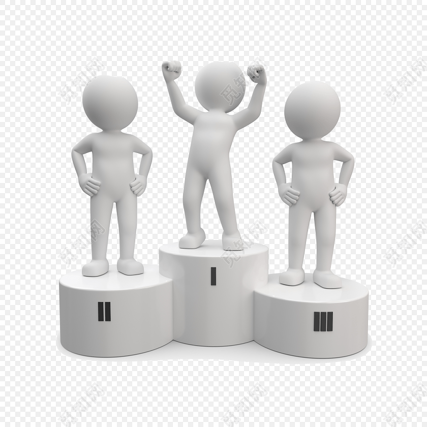 透明卡通商务3d小人素材