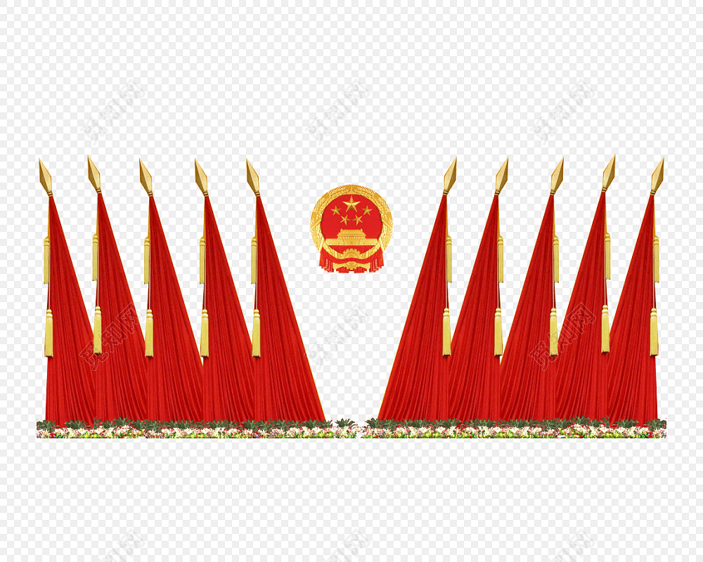 中国红国徽素材