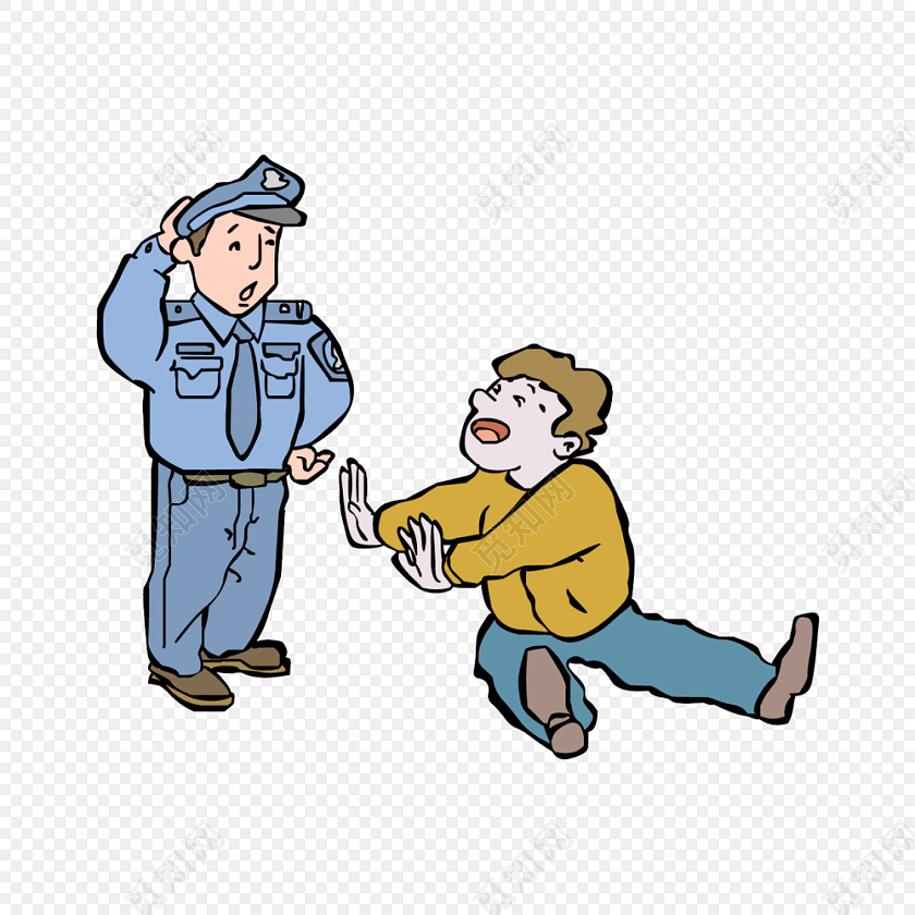 卡通警察和小偷免抠图素材