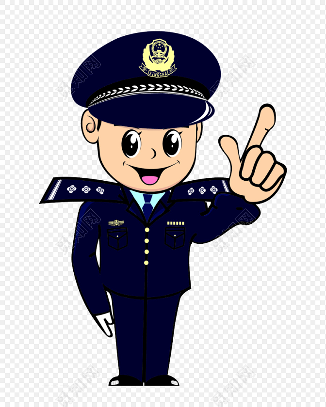 卡通蓝色制服警察矢量图图片素材免费下载_觅知网