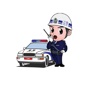 卡通警车和警察矢量素材