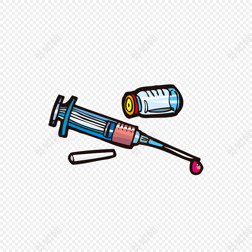 卡通手绘注射器