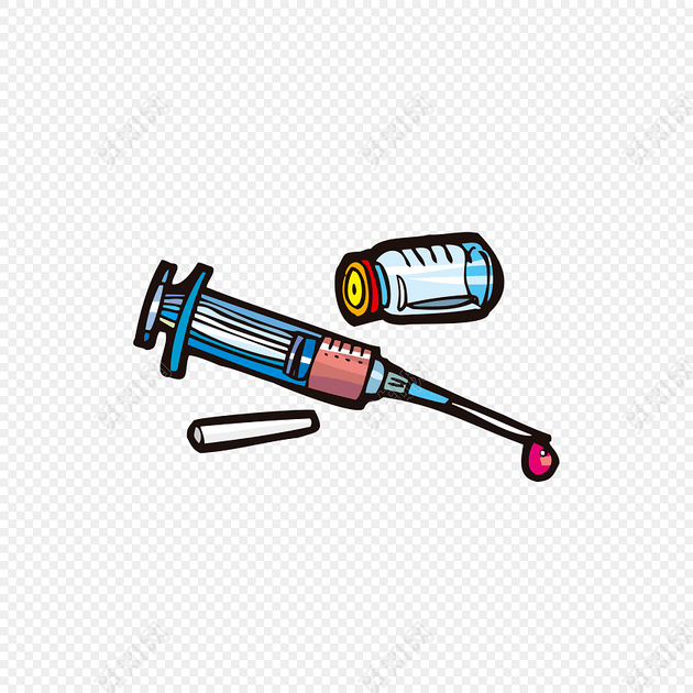卡通手绘注射器