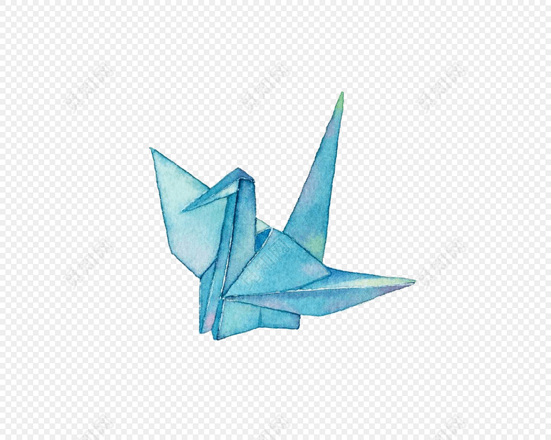 手绘水彩千纸鹤
