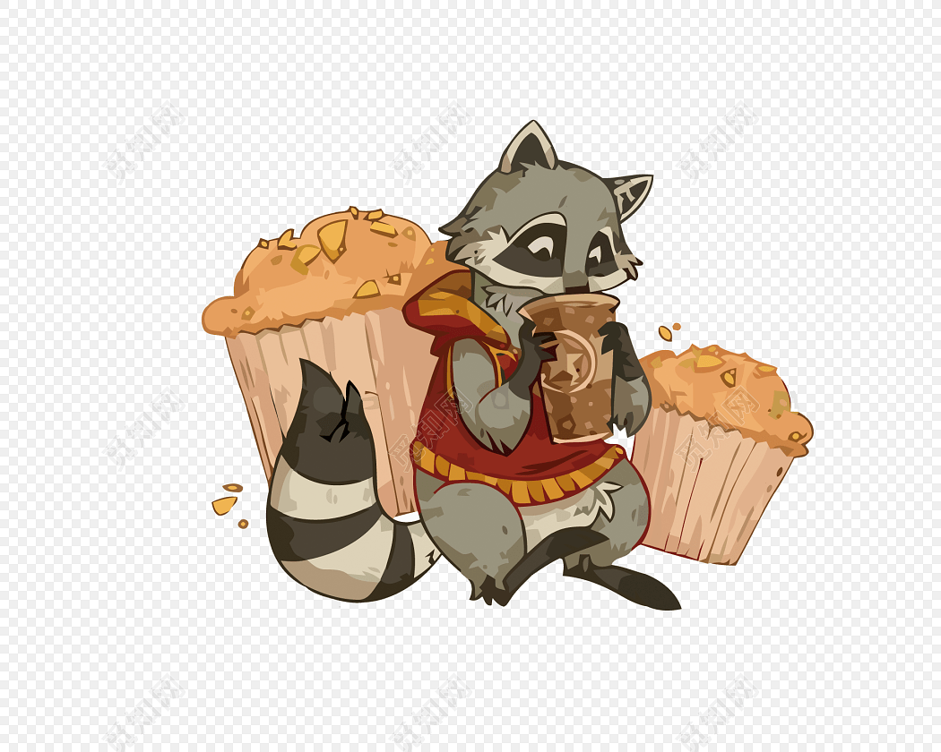 卡通小浣熊素材