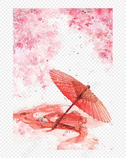 下载png png素材 中国风水彩古典文雅油纸伞素材png标签: 古风 免抠