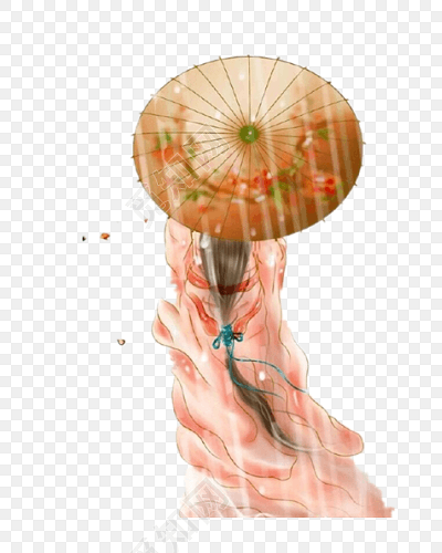 中国古风美女撑伞背景意境素材