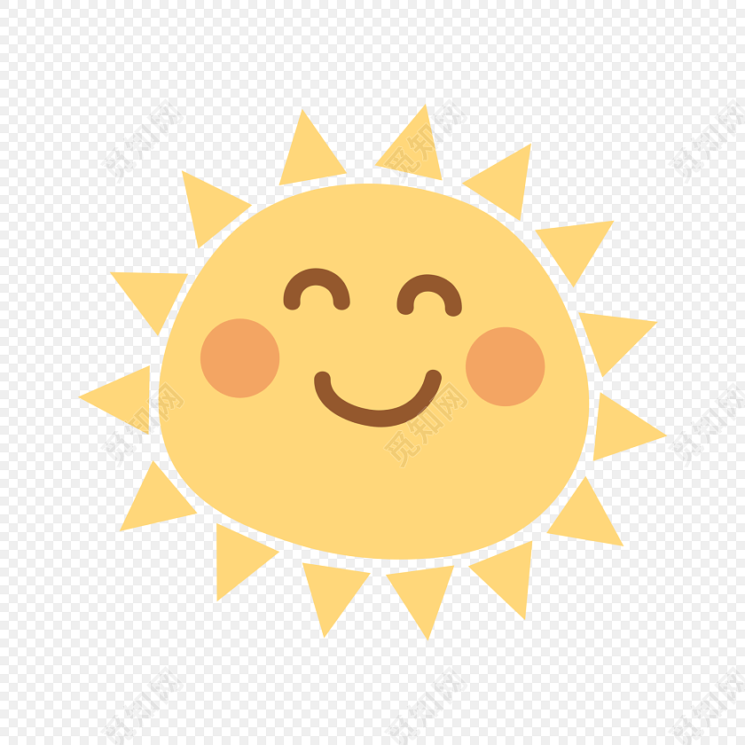 可爱笑脸太阳矢量图素材