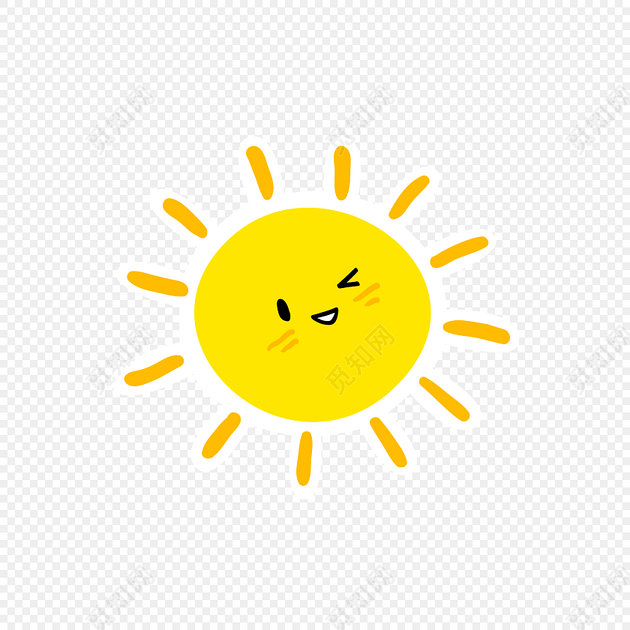可爱太阳表情彩绘矢量图素材