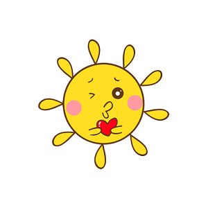 爱心太阳表情彩绘矢量图素材