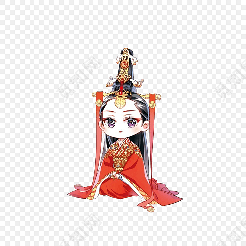 卡通古装新娘结婚婚服素材
