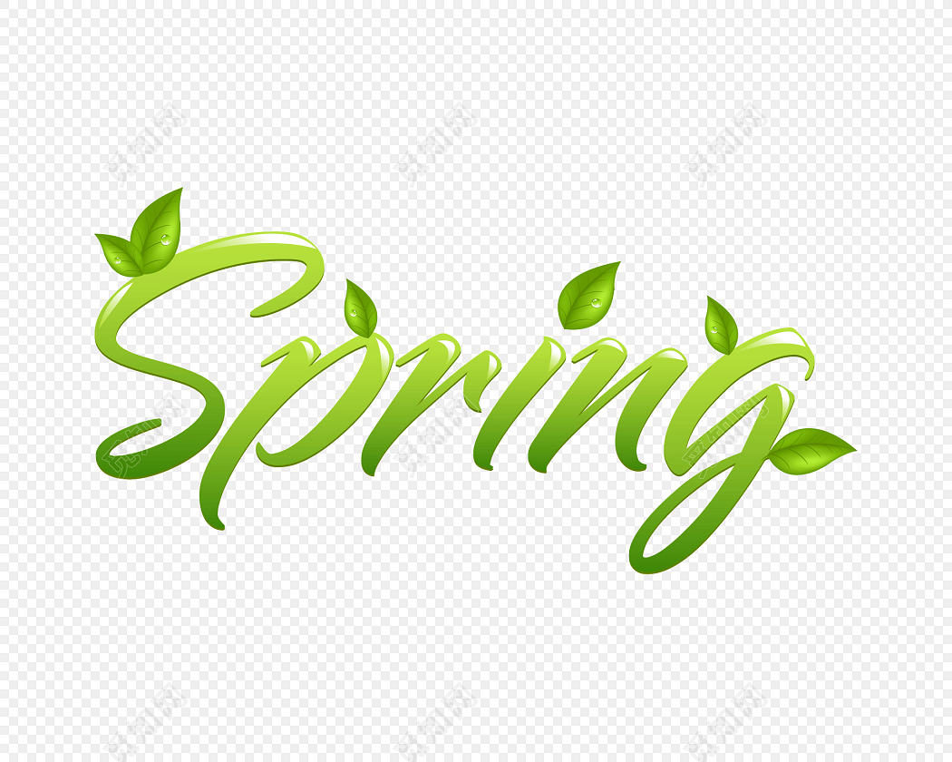 清新spring字体素材