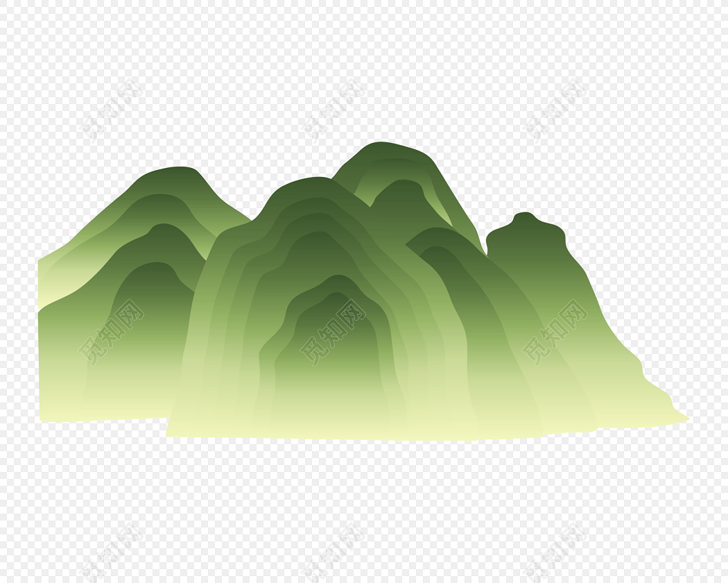 中国风手绘山峰素材