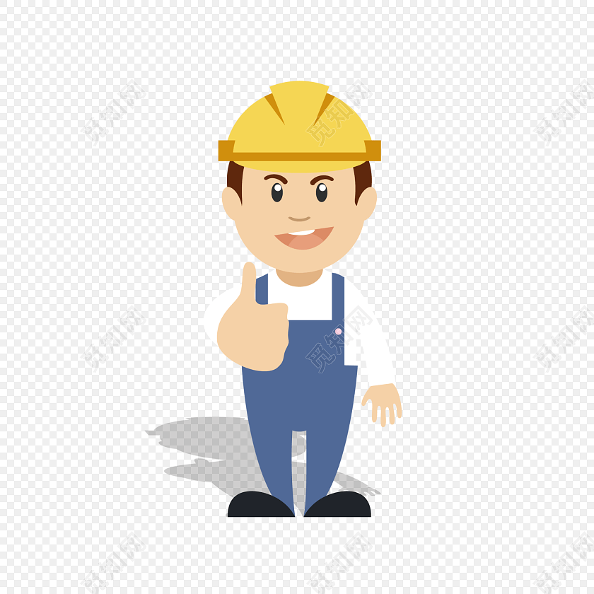 扁平卡通施工人员矢量素材