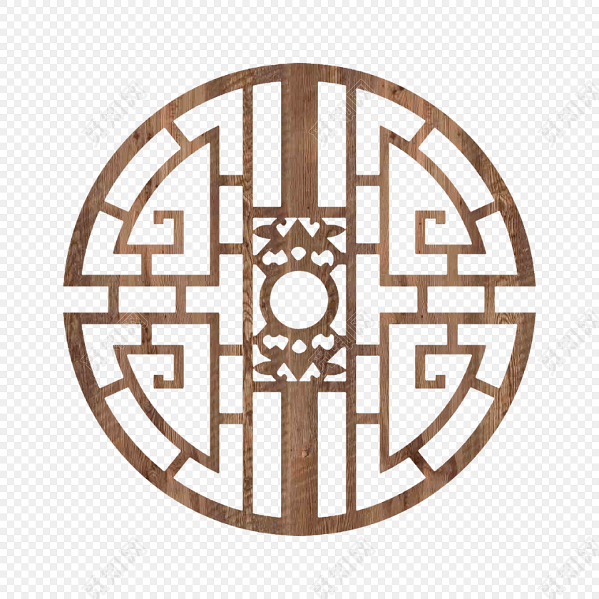 古代复古圆形装饰花纹边框