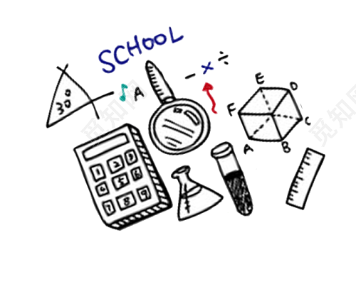 文具手绘开学季素材