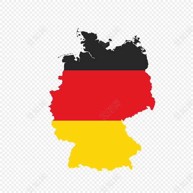 德国国旗地图矢量素材