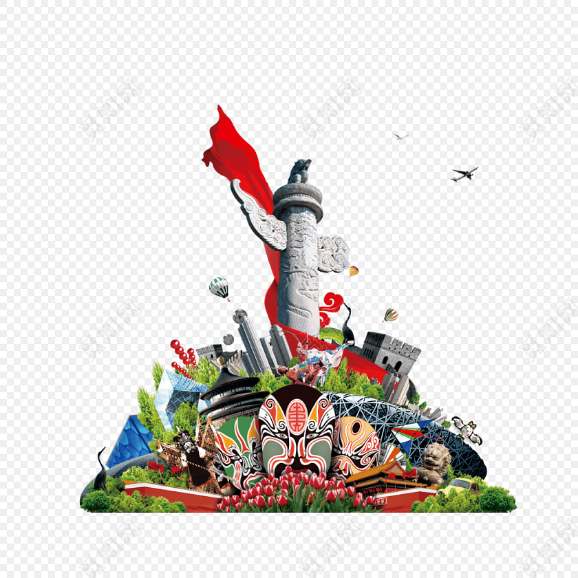 北京特色建筑海报设计素材