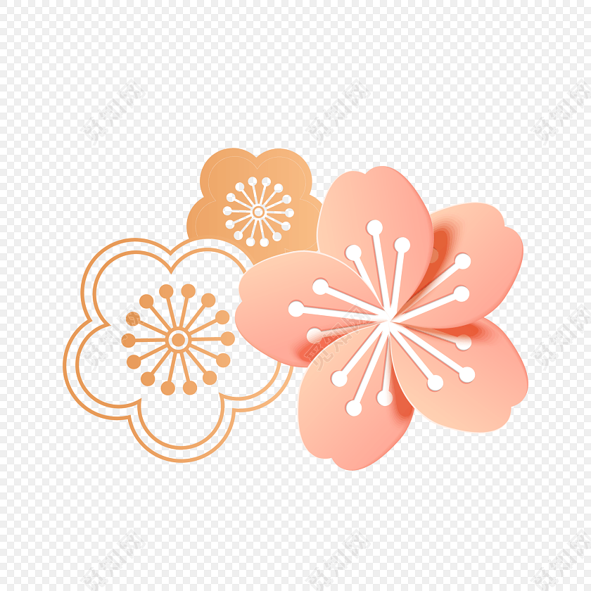 桃花矢量图形