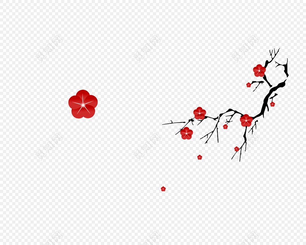古典中国风梅花花瓣飘落背景素材