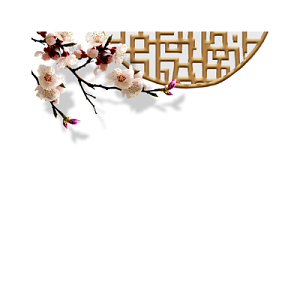 传统中国风窗格梅花背景素材