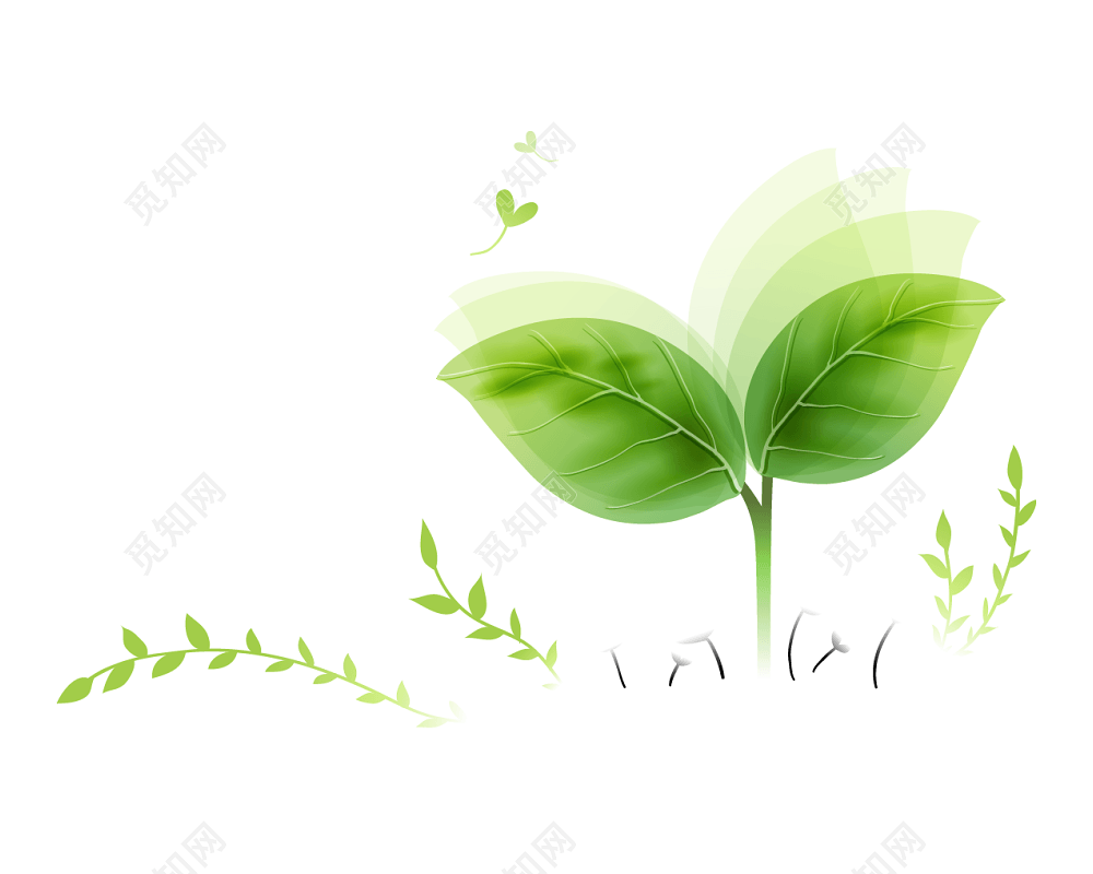 小清新绿色小树苗植树节元素设计