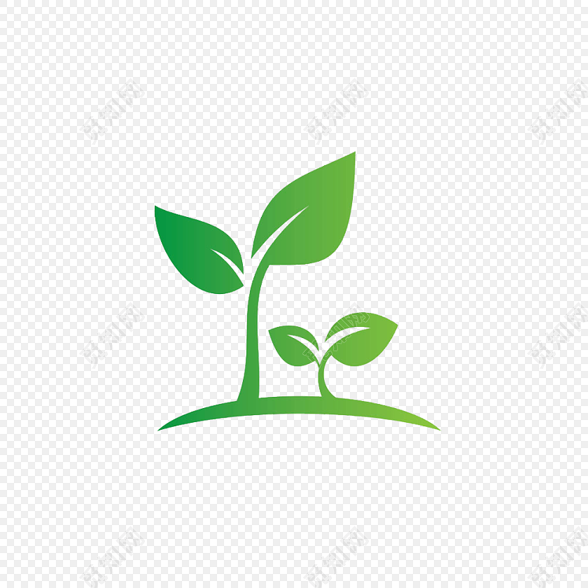 小清新绿色小树苗植树节元素设计免费下载_png素材_觅