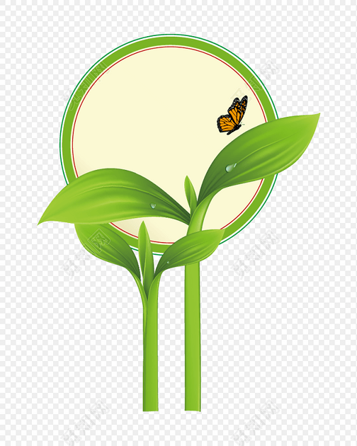 小清新绿色小树苗植树节元素设计免费下载_png素材_觅