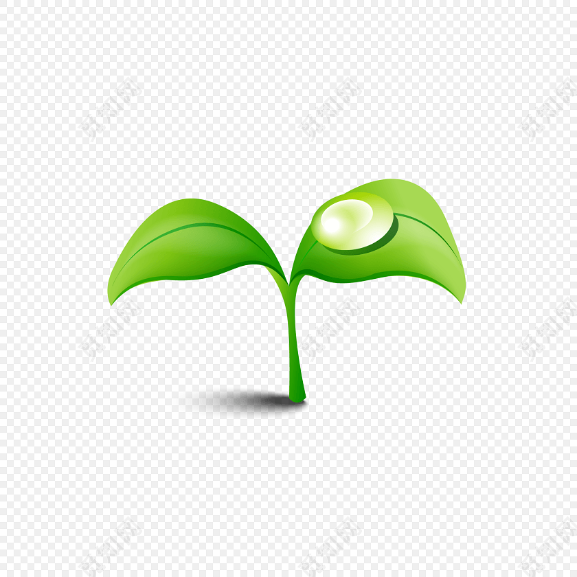 小清新绿色小树苗植树节元素设计免费下载_png素材_觅