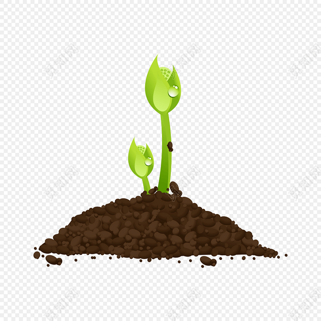 小清新萌芽的小树苗植树节元素设计