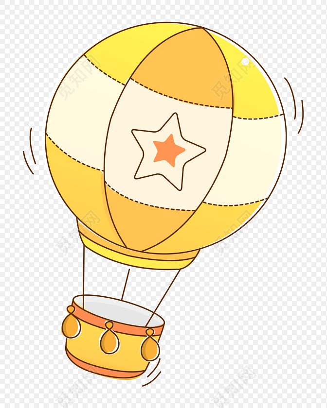 卡通彩色矢量热气球素材