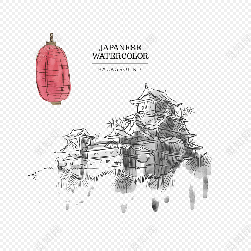 水墨房屋古建筑