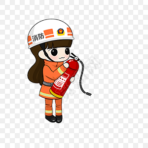 灭火的消防员免抠素材