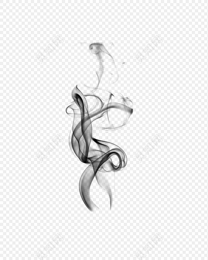 黑色曲线烟雾免抠矢量素材